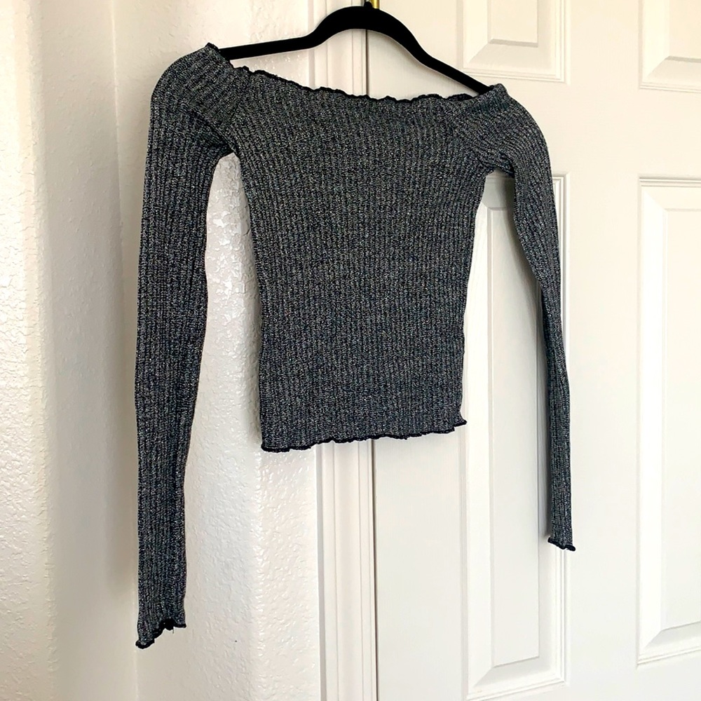 LoveCulture off shoulder long sleeve crop top